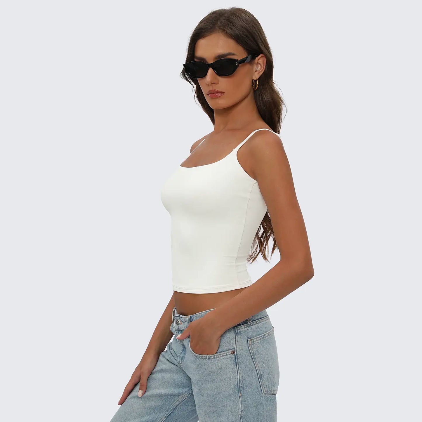 Casual Sexy Square Neck Tank Top for Women