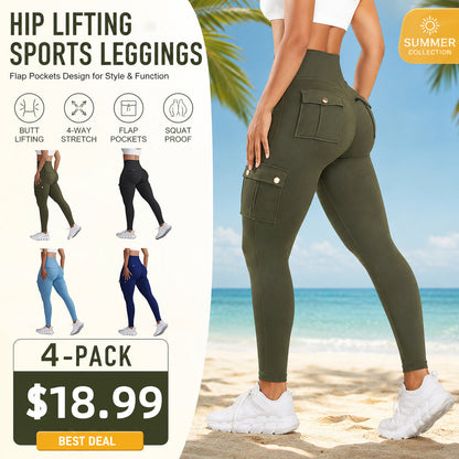 Women's Butt Lifting Leggings with Flap Pockets