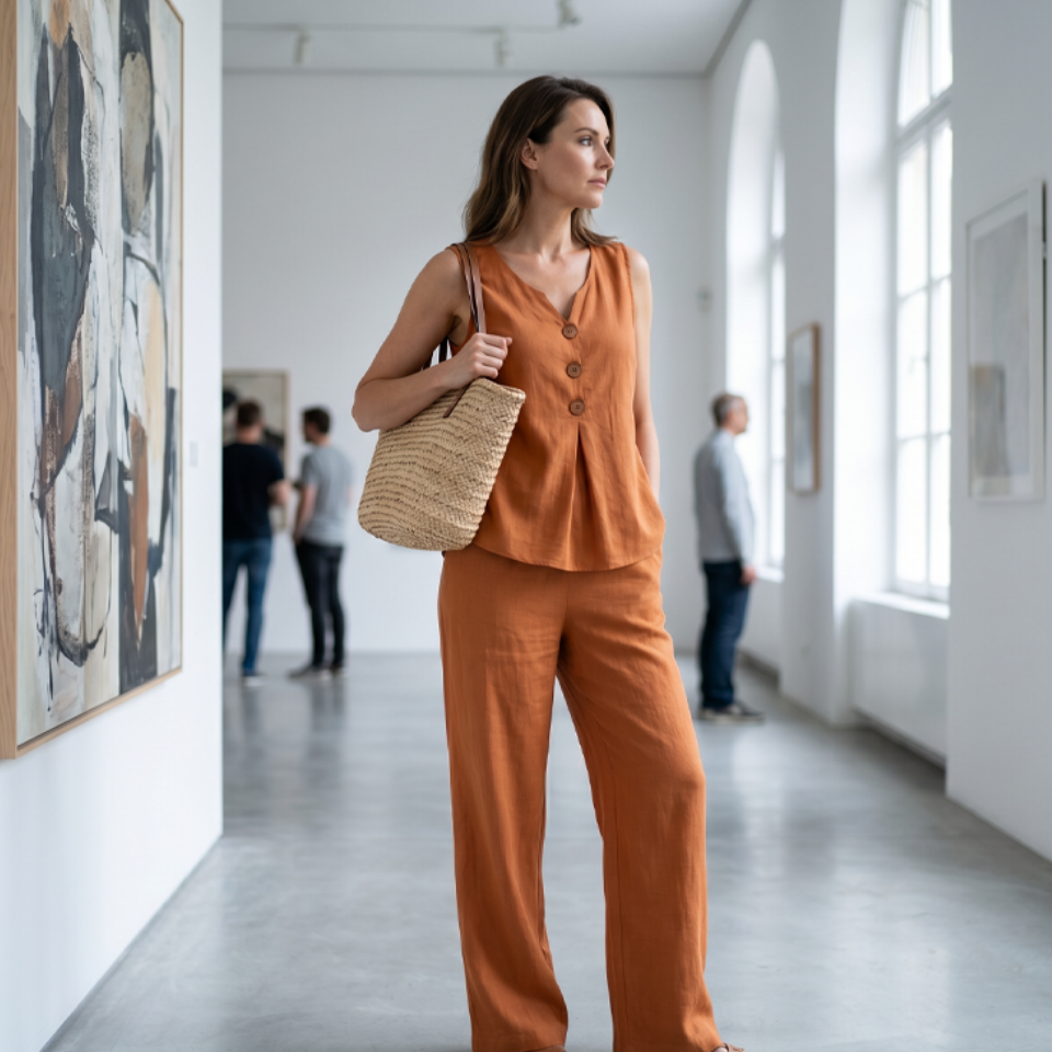 💗LAST DAY SALE 60% OFF⚡50K+ SOLD💕Women's Sleeveless Button Top and Loose Pants Set